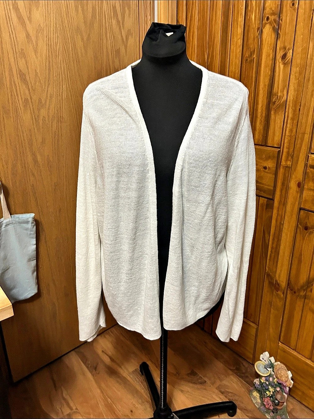 J.Jill Open Front Cardigan in White Size 2X Like New